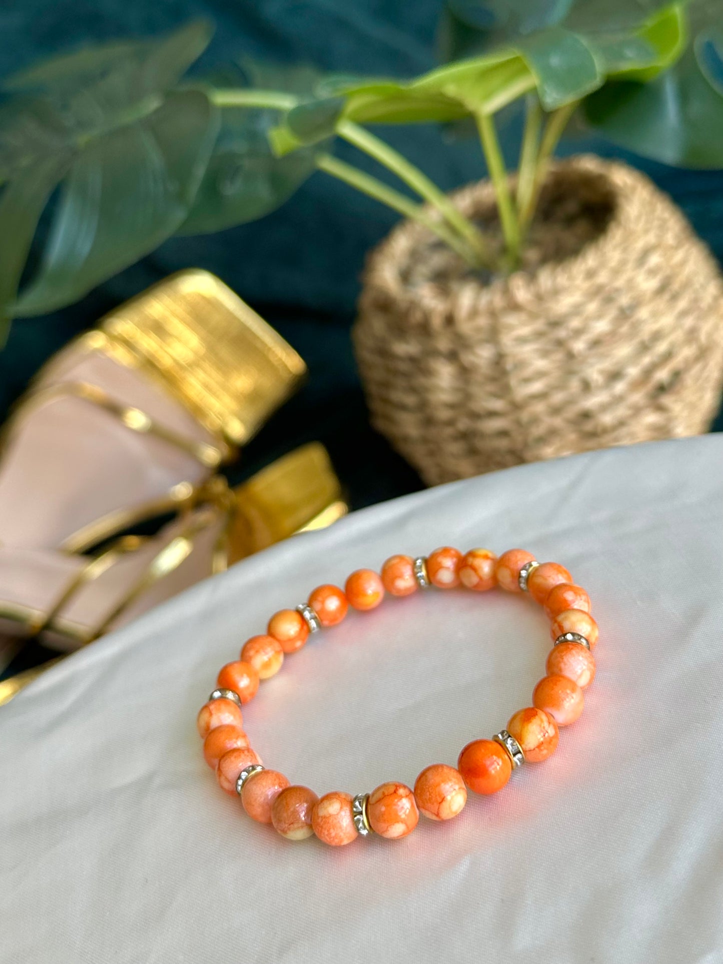 Orange Marbled Bracelets