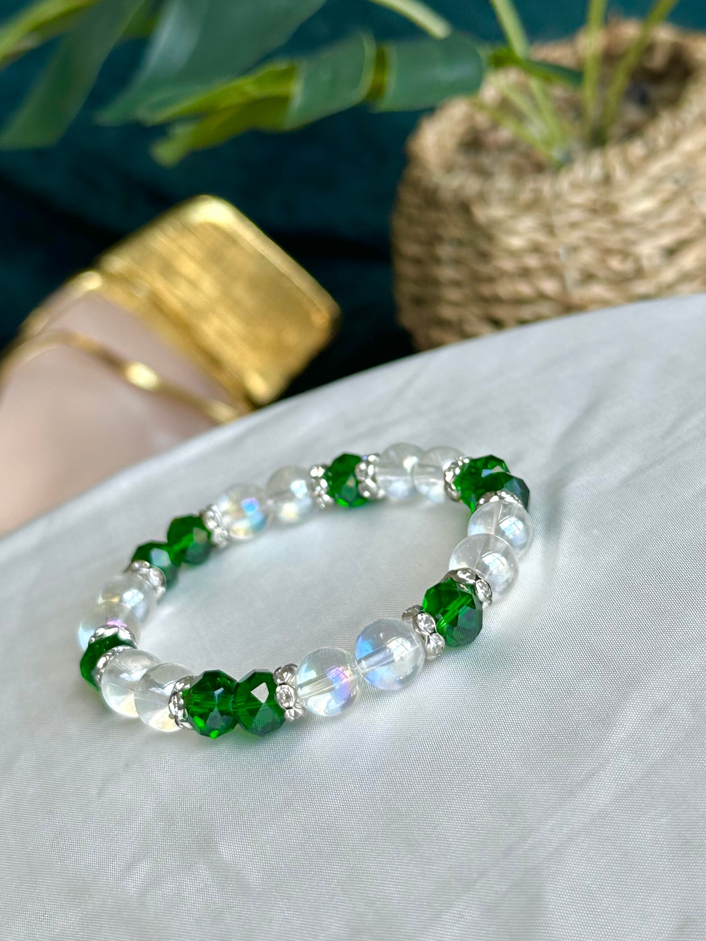 Emerald green & Sky Blue Bracelets