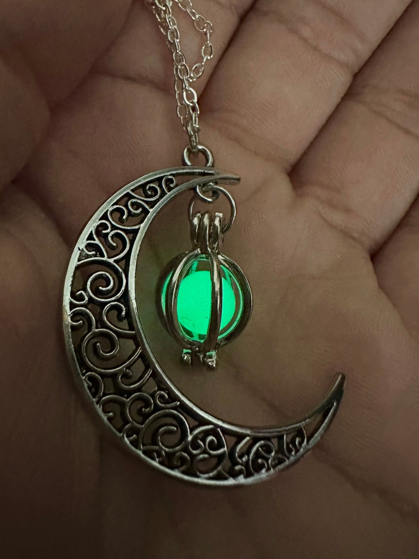 Crescent Moon Necklace (Glow in the dark!)