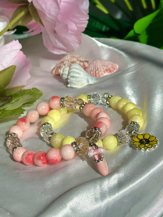 Ballerina & Sunflower Charm Bracelets