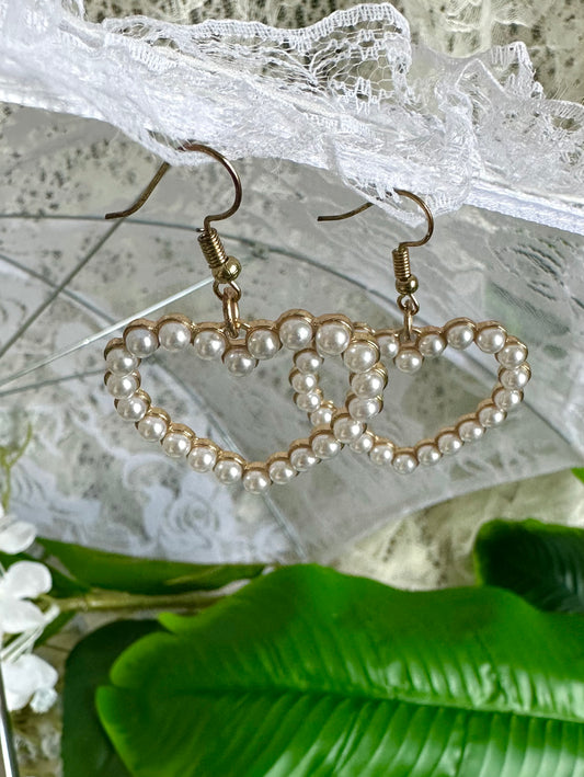 Pearl Hearts Earrings