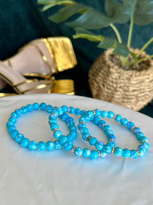 Light Blue Marbled Bracelets