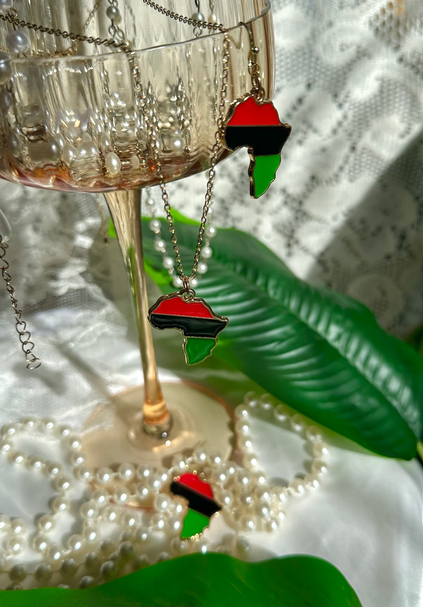 Pan-African Flag Necklace & Earrings set