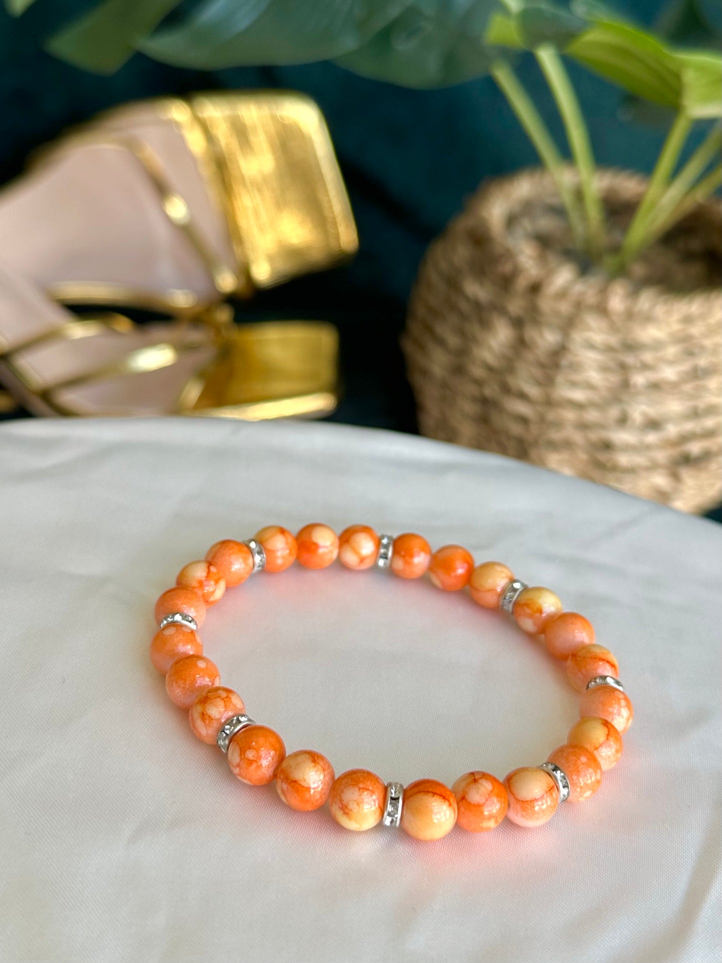Orange Marbled Bracelets