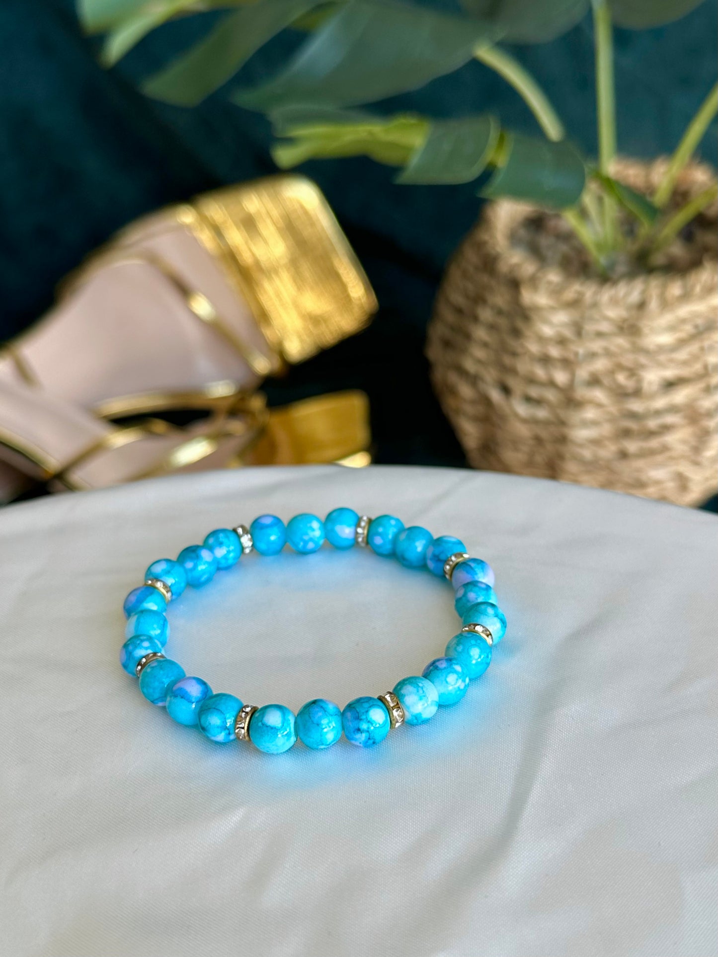 Light Blue Marbled Bracelets