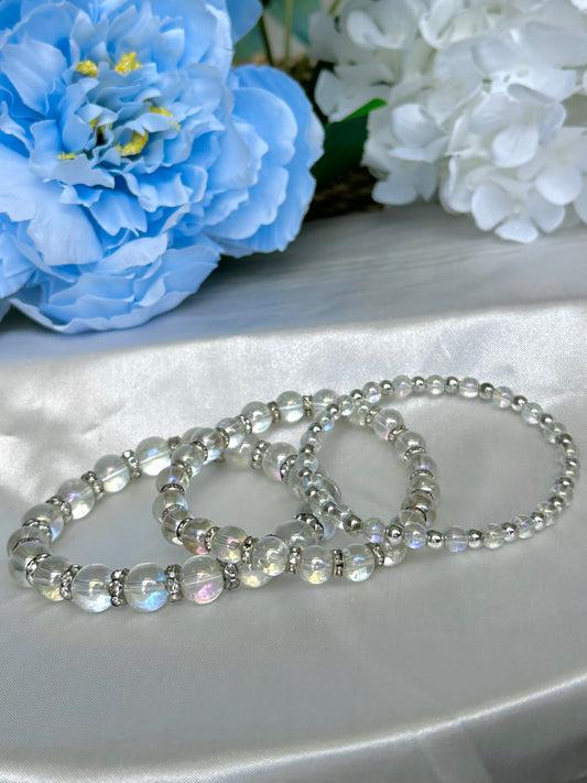 Clear Iridescent Bracelets