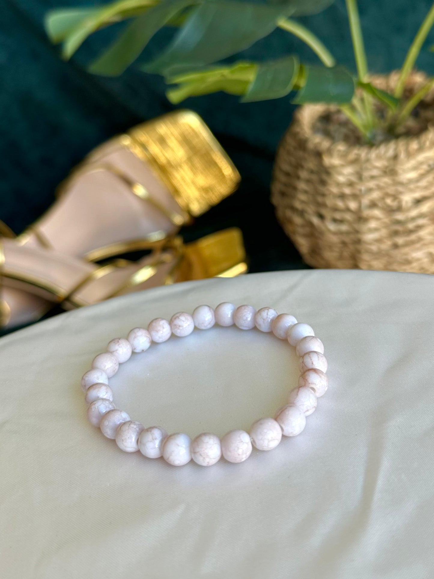 White Marbled Bracelets