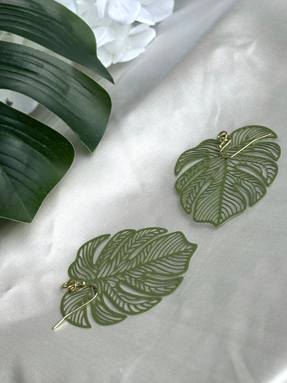 Monstera Leaf Earrings