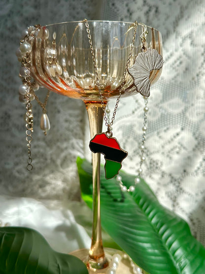 Pan-African Flag Necklace & Earrings set