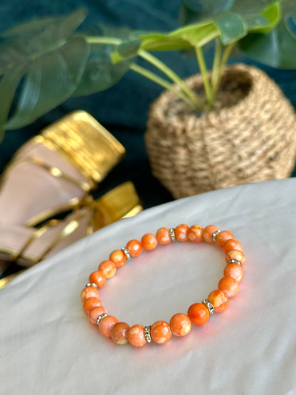 Orange Marbled Bracelets