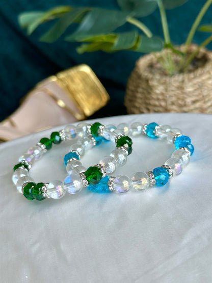 Emerald green & Sky Blue Bracelets