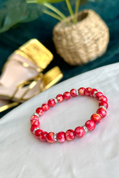 Red Marbled Bracelets