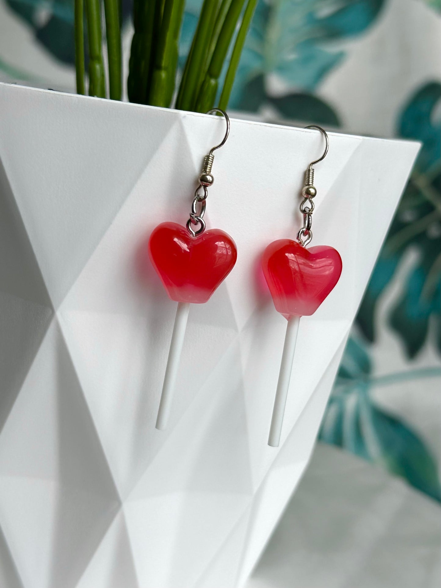 Red Heart Lollipops Earrings
