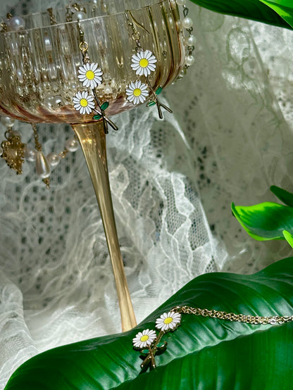 Daisies Necklace & Earrings set