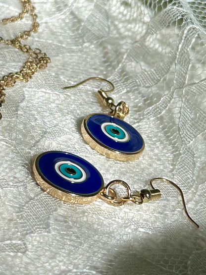 Nazar Amulet Necklace & Earrings set (Reversible)