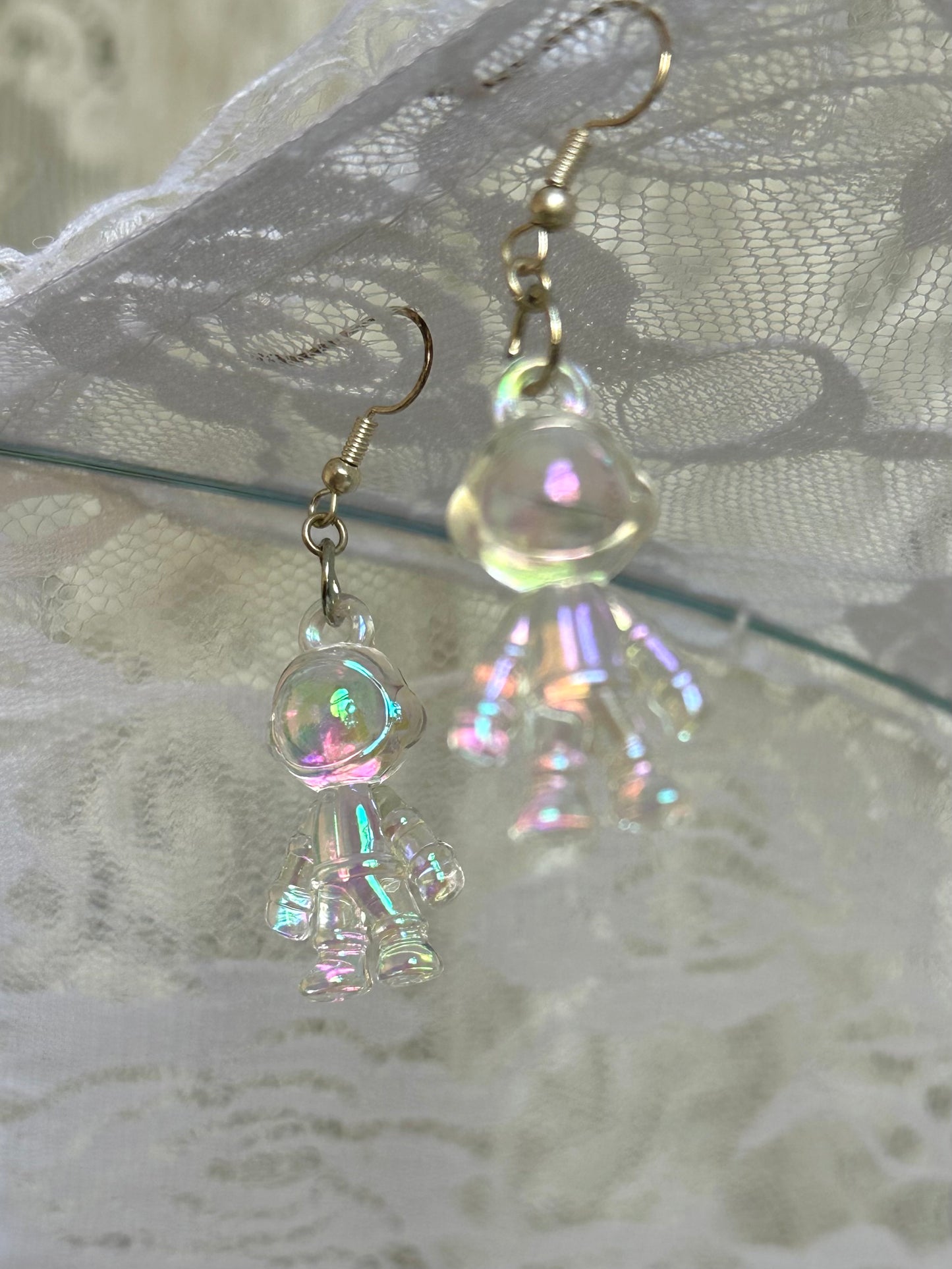 Iridescent Astronauts Earrings