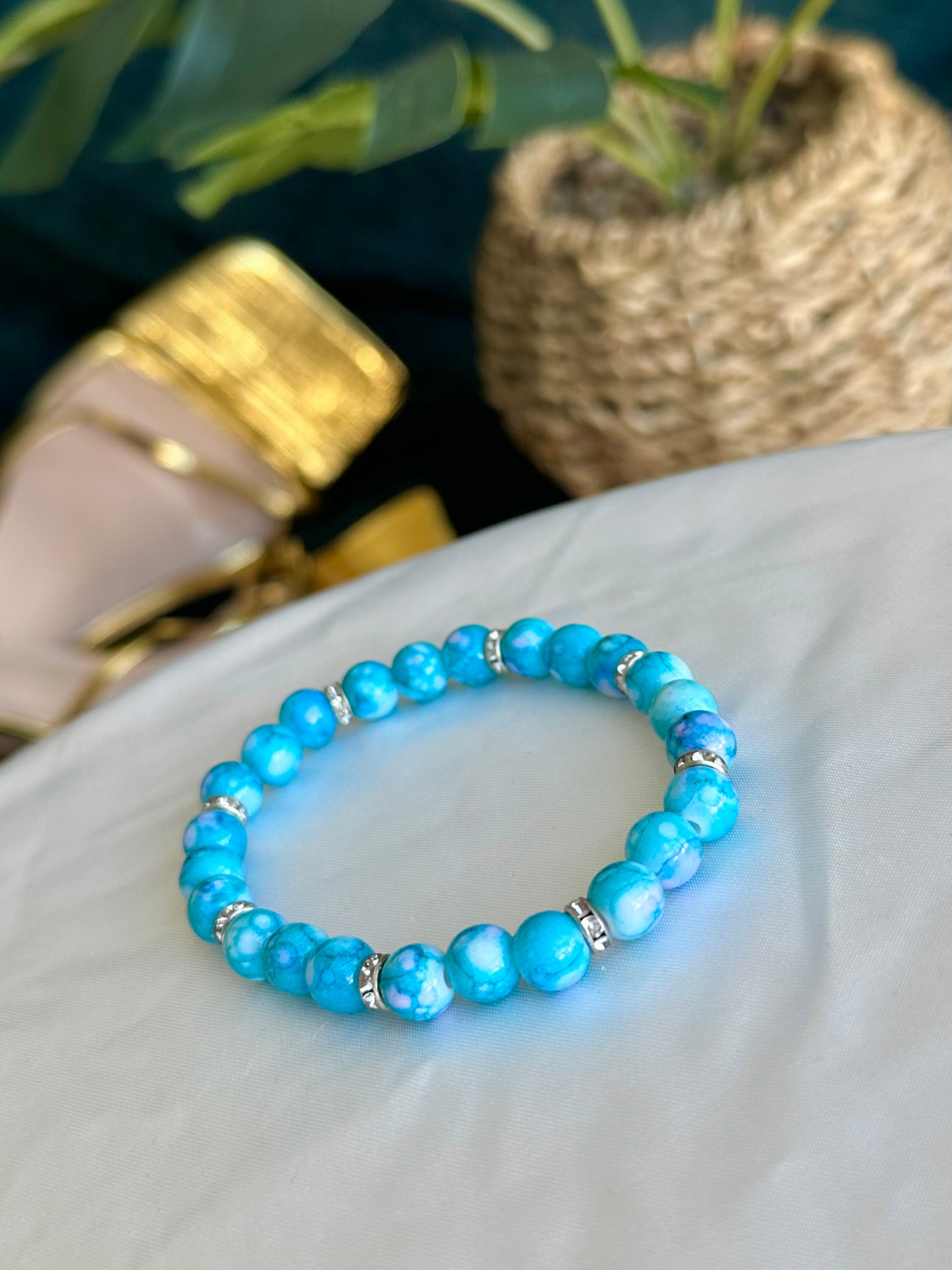 Light Blue Marbled Bracelets