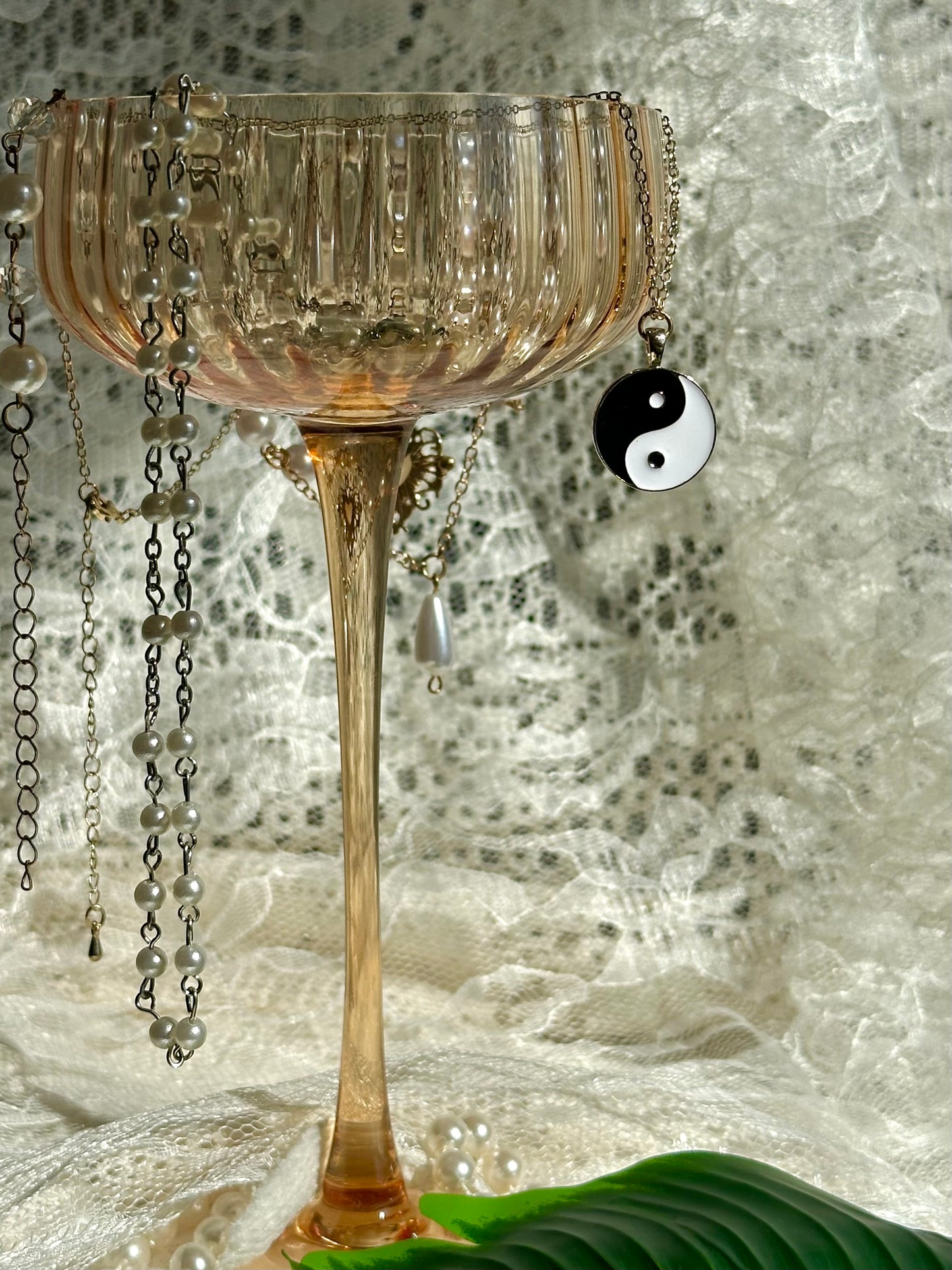Gold Chain Yin Yang Necklace