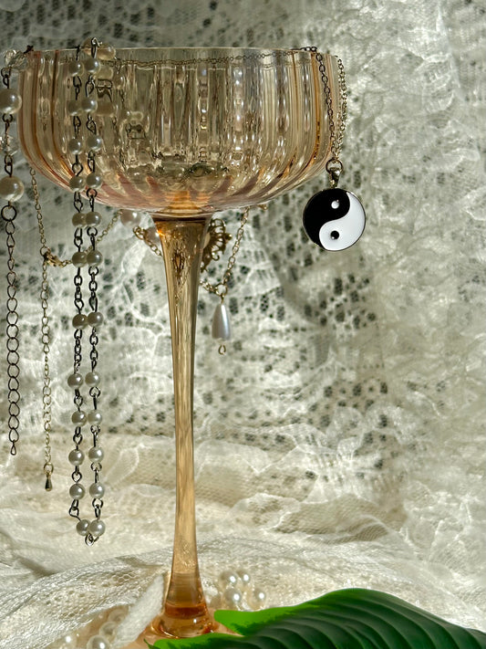 Gold Chain Yin Yang Necklace