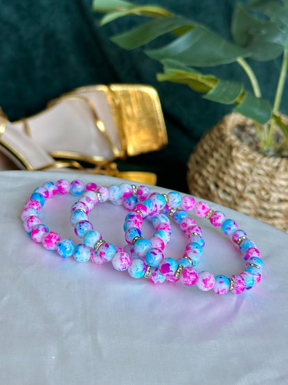 Pink/Blue Marbled Bracelets
