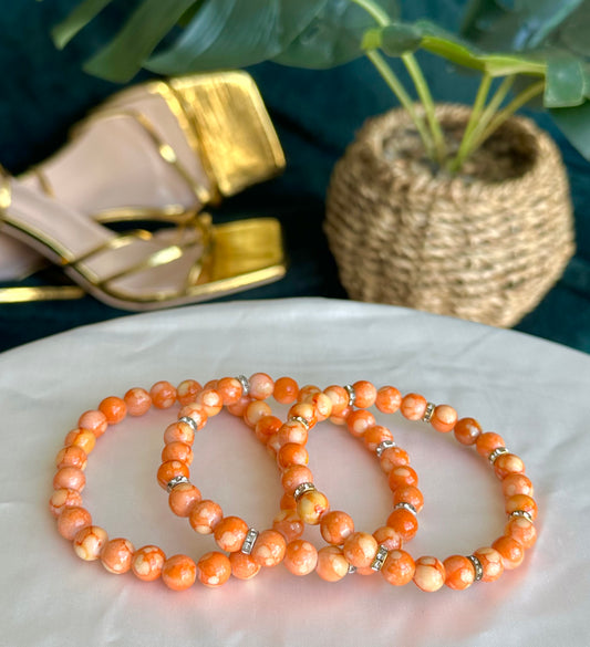 Orange Marbled Bracelets