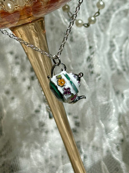 Tea Pot Necklace & Earrings set