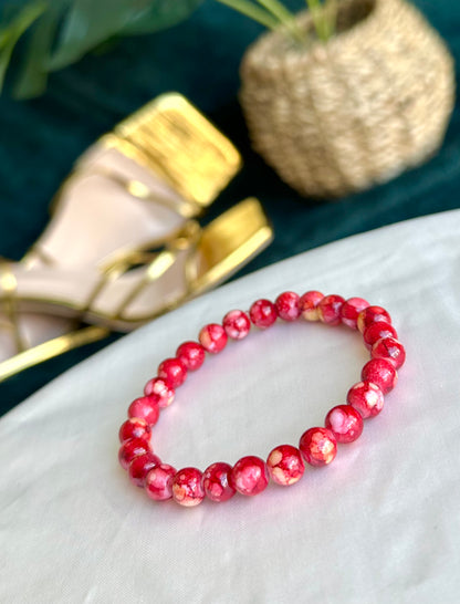 Red Marbled Bracelets