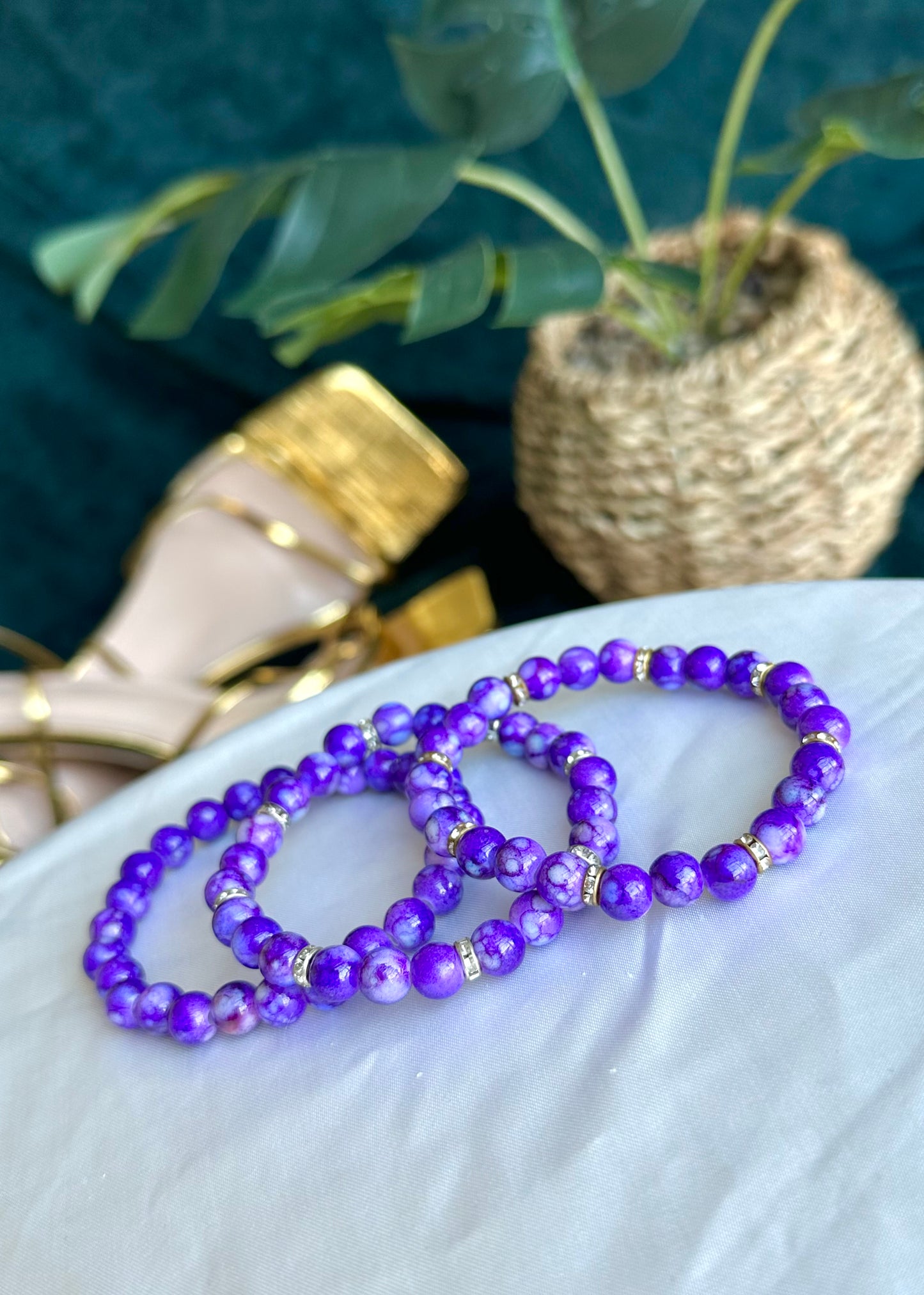 Purple Marbled Bracelets