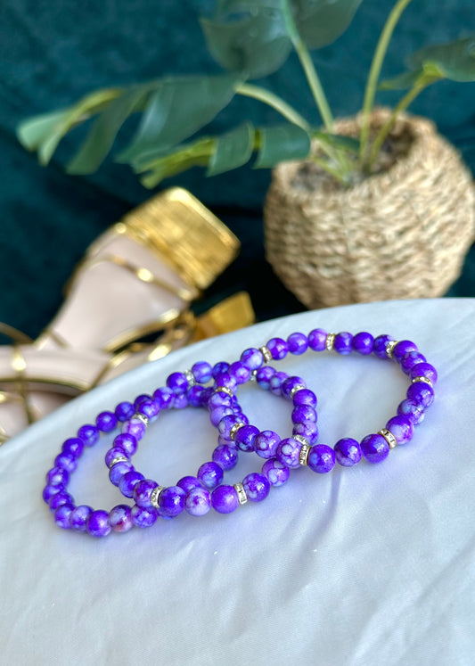 Purple Marbled Bracelets