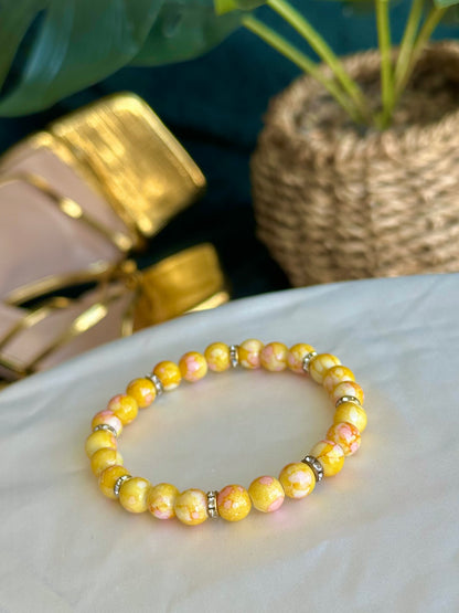 Yellow Marbled Bracelets