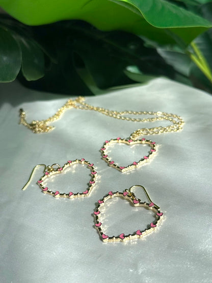 Heart Necklace & Earrings set