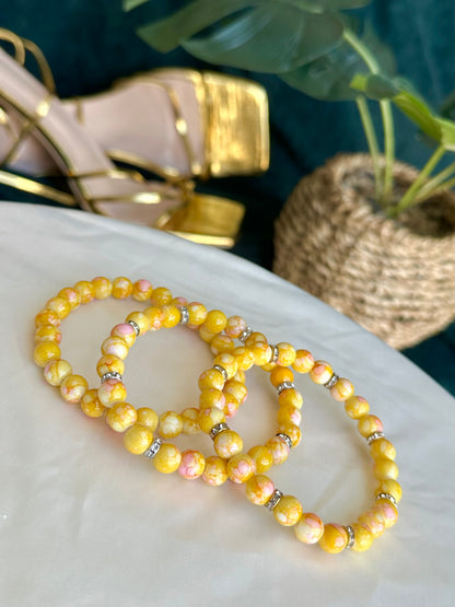 Yellow Marbled Bracelets