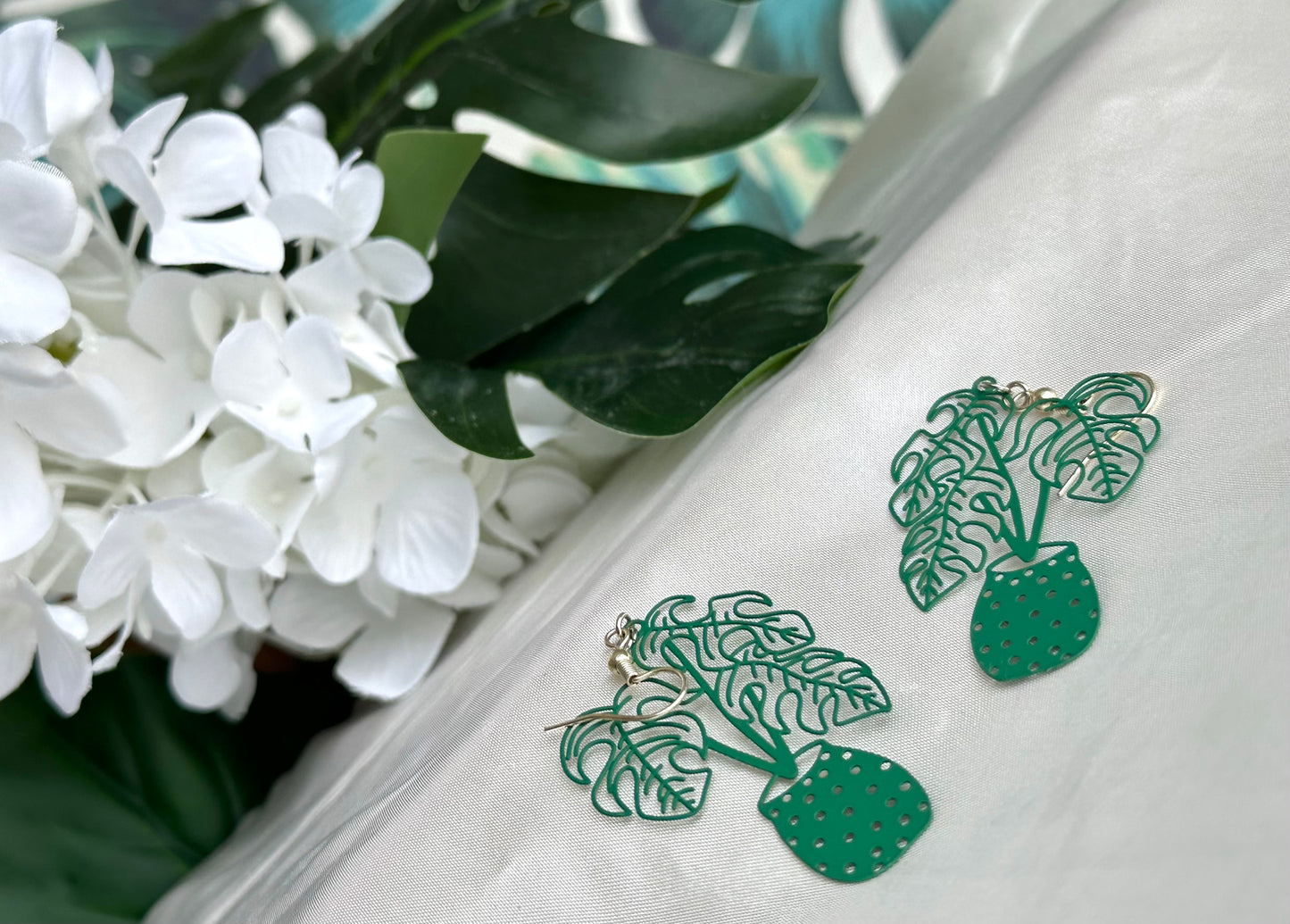 Monstera Plant Earrings