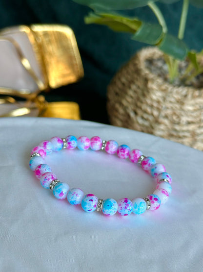 Pink/Blue Marbled Bracelets