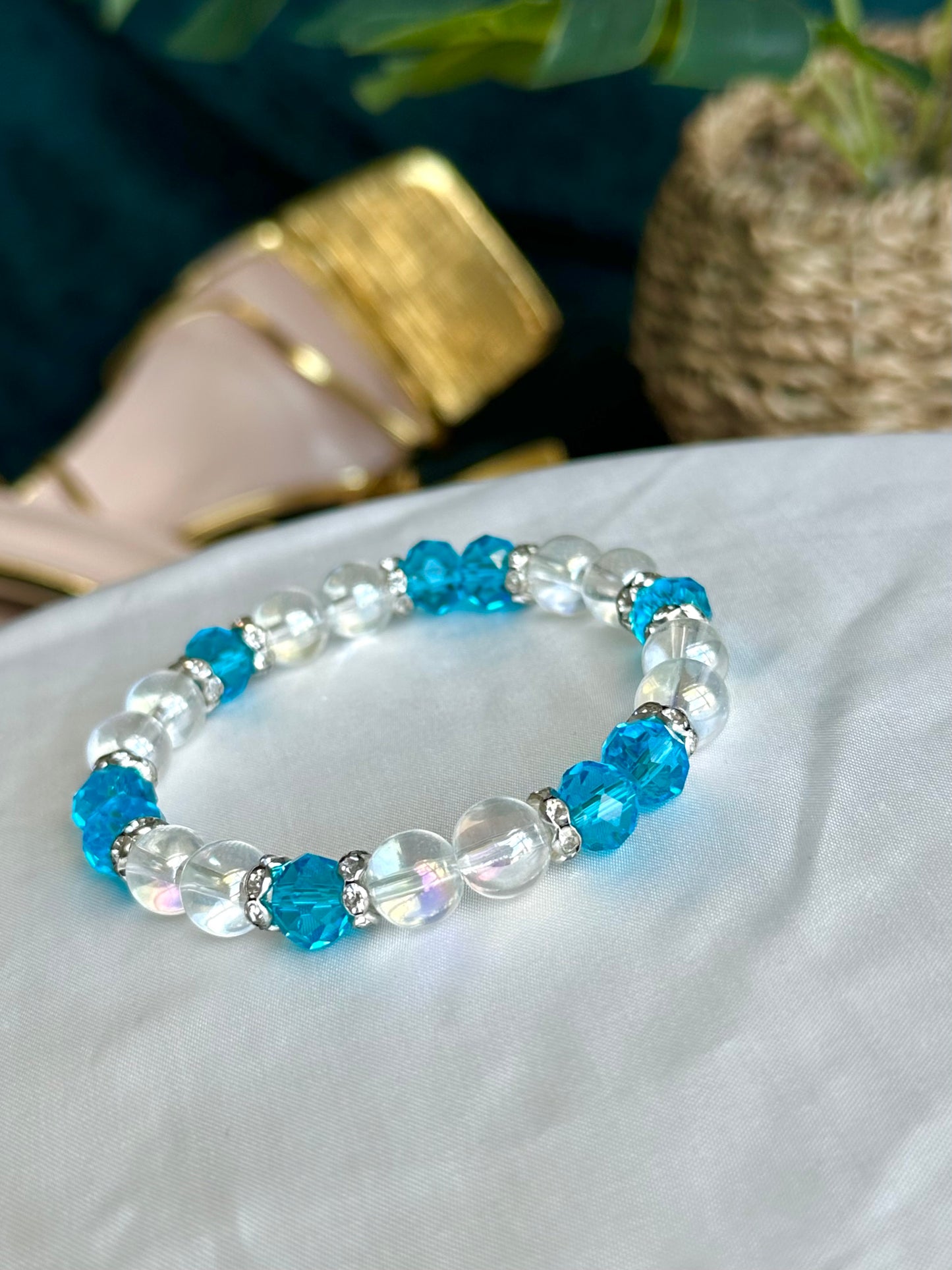 Emerald green & Sky Blue Bracelets