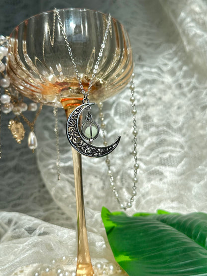 Crescent Moon Necklace (Glow in the dark!)