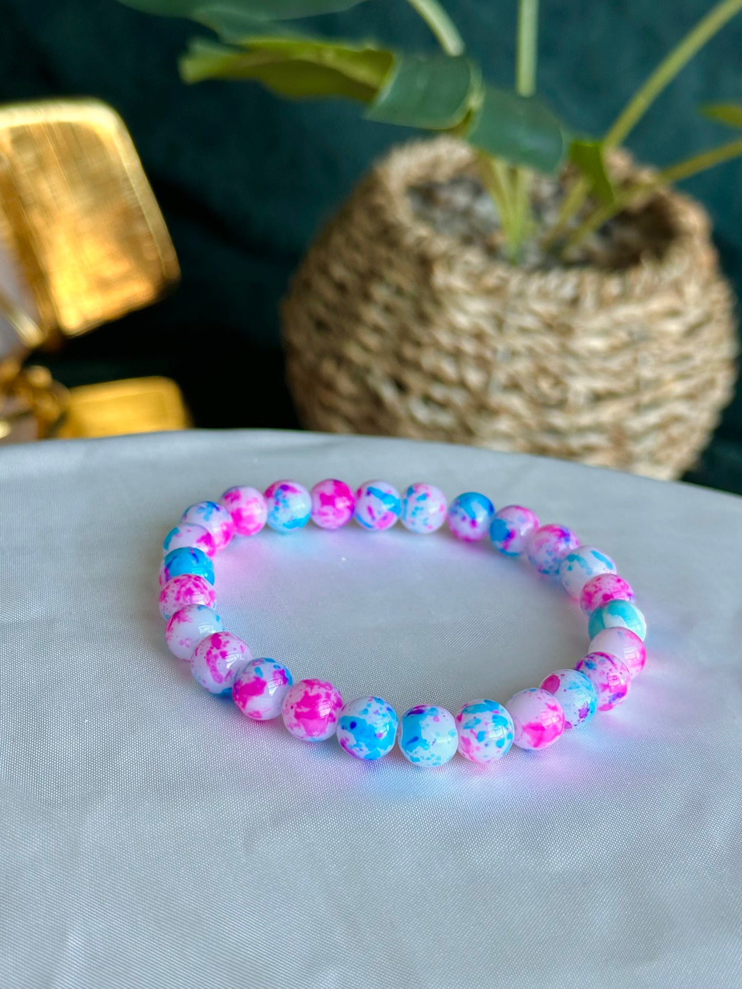 Pink/Blue Marbled Bracelets