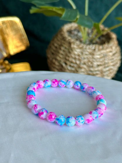 Pink/Blue Marbled Bracelets