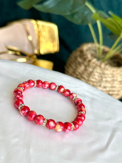 Red Marbled Bracelets