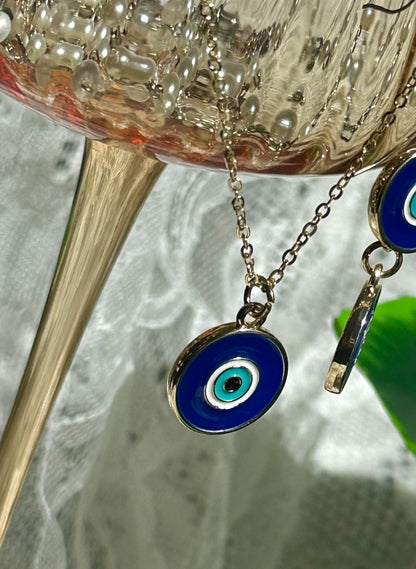 Nazar Amulet Necklace & Earrings set (Reversible)