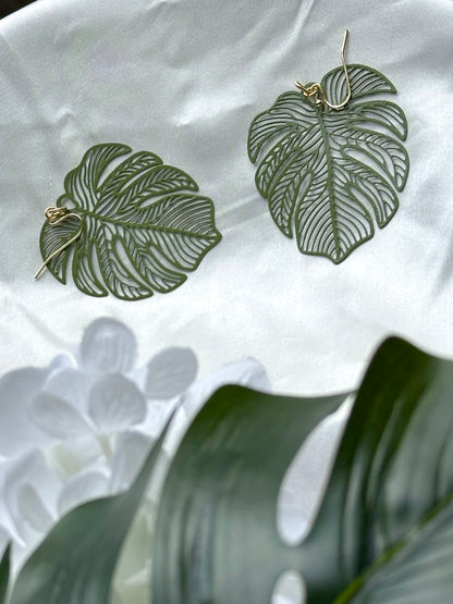 Monstera Leaf Earrings