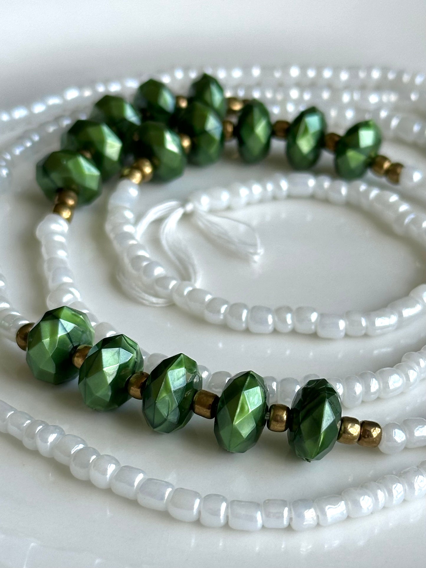 Elegant Evergreen Waist Beads