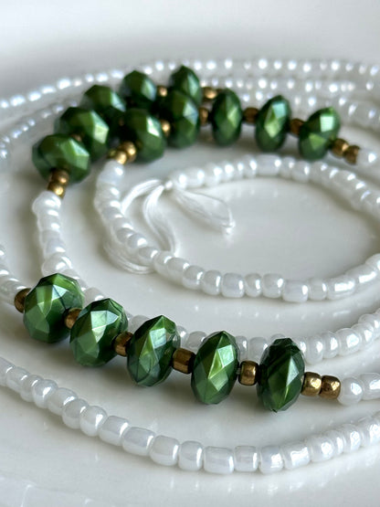 Elegant Evergreen Waist Beads
