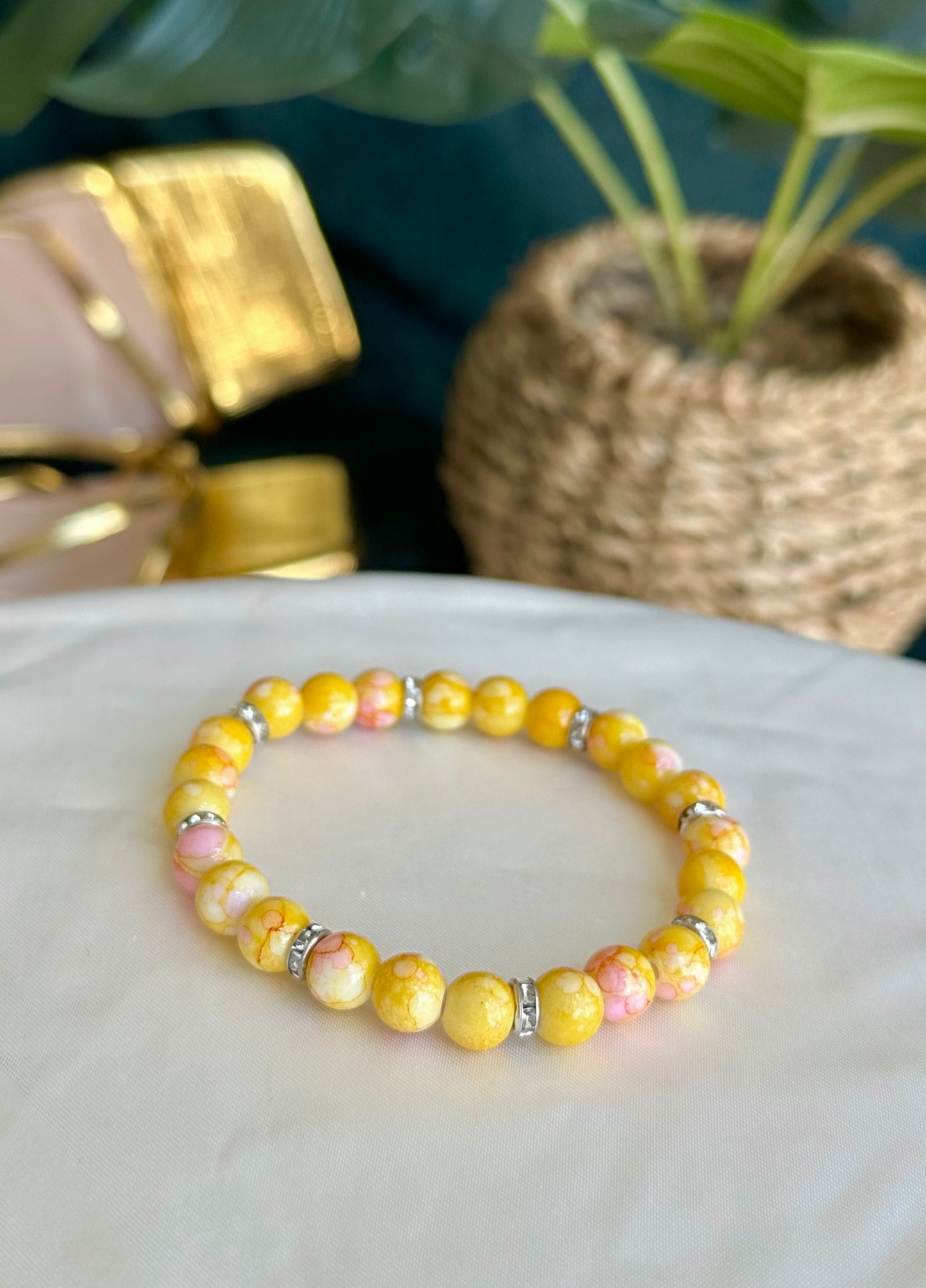 Yellow Marbled Bracelets
