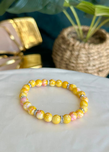 Yellow Marbled Bracelets